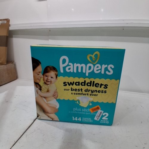 144PK PAMPERS SWADDLERS DISPOSABLE BABY DIAPERS - SIZE 2 (10-22LBS) image 2