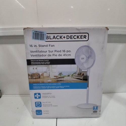 BLACK+DECKER STAND FAN WITH REMOTE - 16" - WHITE (MODEL: BFSR16W) image 6