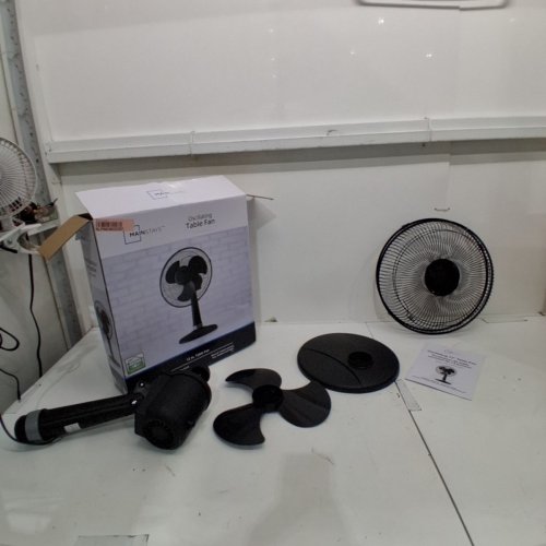 MAINSTAYS 3-SPEED STATIONARY/OSCILLATING TABLE FAN - 12" - BLACK (MODEL: TF3-30E) image 3