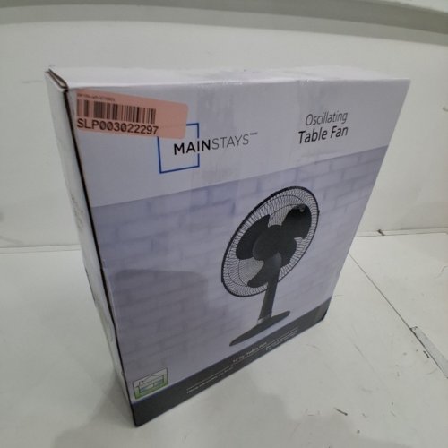 MAINSTAYS 3-SPEED STATIONARY/OSCILLATING TABLE FAN - 12" - BLACK (MODEL: TF3-30E) image 4