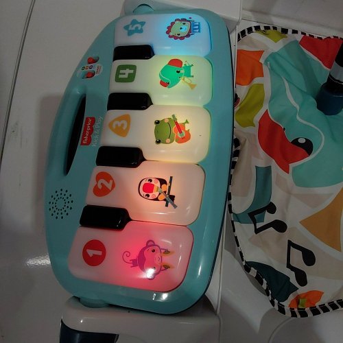 FISHER-PRICE GLOW AND GROW KICK & PLAY PIANO PLAYMAT - BLUE - (MODEL: HWD95) image 2