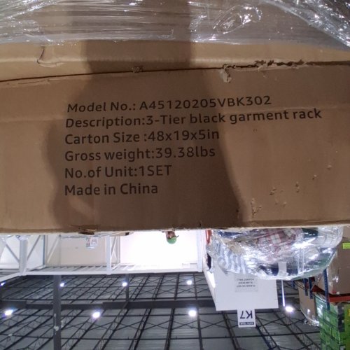 MZG HEAVY DUTY ROLLING 3-TIER GARMENT RACK, ADJUSTABLE WIRE SHELF ORGANIZATION RACK - 17.7" X 47.2" X 83.6" H - BLACK (MODEL: A45120205VBK302) image 3