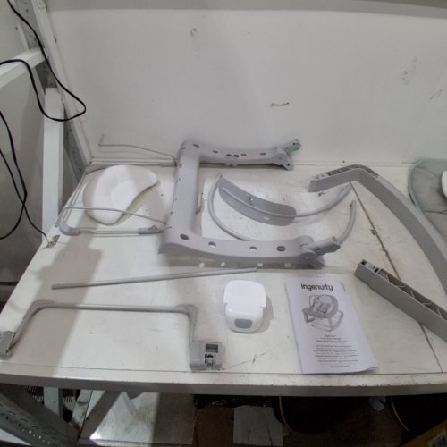 INGENUITY 3-IN-1 KEEP COZY GROW WITH ME VIBRATING BABY BOUNCER, ROCKER & CHAIR - 40LBS CAPACITY - WEAVER THEME GREY/WHITE/GREEN (MODEL: ‎12428) image 3
