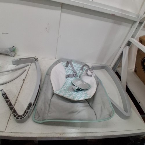 INGENUITY 3-IN-1 KEEP COZY GROW WITH ME VIBRATING BABY BOUNCER, ROCKER & CHAIR - 40LBS CAPACITY - WEAVER THEME GREY/WHITE/GREEN (MODEL: ‎12428) image 4