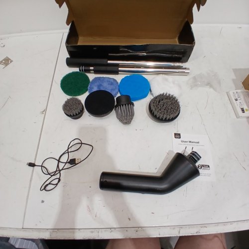 10PC LEEBEIN ELECTRIC SPIN SCRUBBER CORDLESS CLEANING BRUSH BATHROOM SCRUBBER - BLACK - (MODEL:YMG-825) image 4