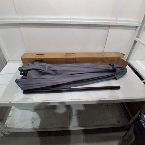 OUTDOOR MARKET PATIO TABLE UMBRELLA WITH TILT - 9FT - GREY/BLACK image 2