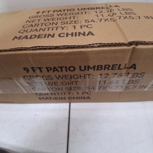 OUTDOOR MARKET PATIO TABLE UMBRELLA WITH TILT - 9FT - GREY/BLACK image 3