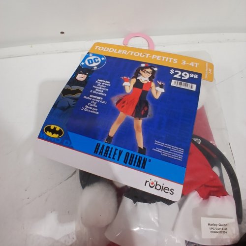 6PC GIRLS RUBIES DC HARLEY QUINN COSTUME - 3-4T - RED / BLACK image 3