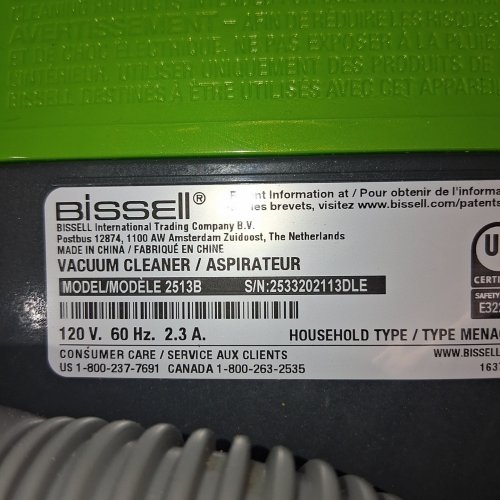 BISSELL LITTLE GREEN PORTABLE DEEP CLEANING VACUUM - 37OZ TANK MAX - GREEN/GREY (MODEL : 2513B) image 7