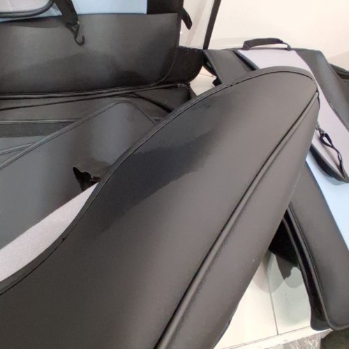 7PC COVERADO UNIVERSAL FAUX LEATHER CAR SEAT CUSHION COVER/PROTECTOR - LIGHT BLUE/BLACK image 5