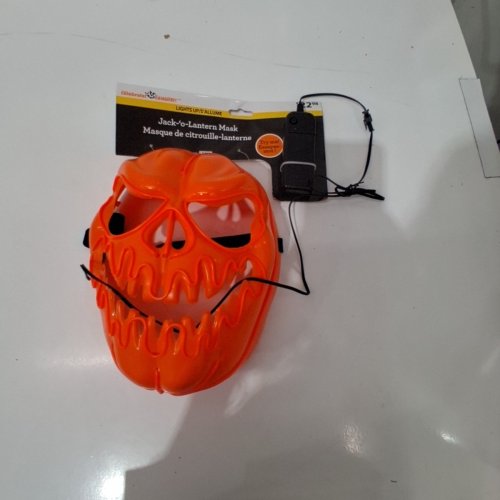 WAY TO CELEBRATE! LIGHT-UP JACK-O-LANTERN MASK - ORANGE image 2