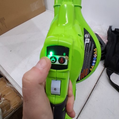 GREENWORKS 2-SPEED LEAF BLOWER/VACUUM WITH BATTERY - 375CFM/230MPH - 12A - GREEN/BLACK (MODEL: BVF443) image 2