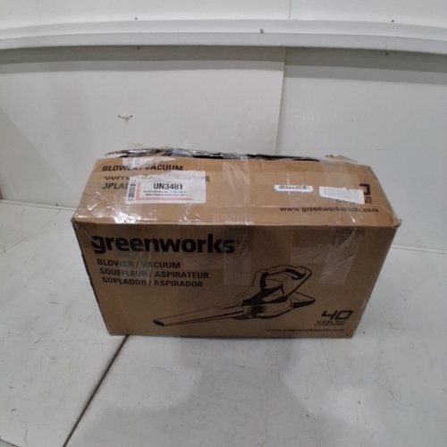 GREENWORKS 2-SPEED LEAF BLOWER/VACUUM WITH BATTERY - 375CFM/230MPH - 12A - GREEN/BLACK (MODEL: BVF443) image 5
