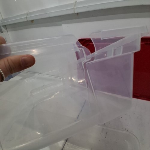 2PK HOMZ SNAPLOCK CONTAINER STORAGE BINS WITH LID - 41 QT - RED image 3