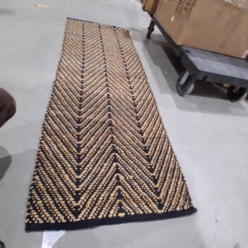 THRESHOLD HANDLOOM CHEVRON RUNNER RUG - 2FT 4" X 7FT- BLACK / TAN (MODEL: 066010149) image 3