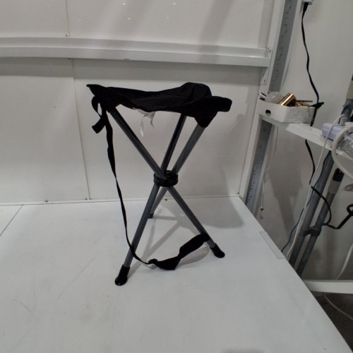 AMAZON BASICS PORTABLE FOLDING CAMPING STOOL - 225LBS MAX/CAP - 15" X 15" X 19" - BLACK image 2