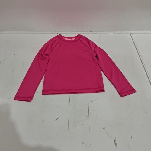 GIRLS' GEORGE RASH GUARD LONG SLEEVE SWIM SHIRT - SM (6) - PINK (STYLE: GRS68007G) image 2
