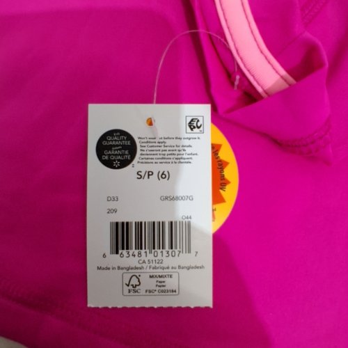 GIRLS' GEORGE RASH GUARD LONG SLEEVE SWIM SHIRT - SM (6) - PINK (STYLE: GRS68007G) image 3