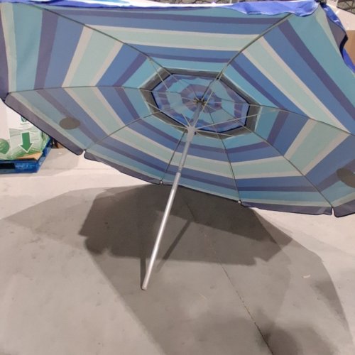 RIO BEACH OUTDOOR SHADE BEACH UMBRELLA - 7.5FT - BLUE, TURQUOISE AND WHITE image 5