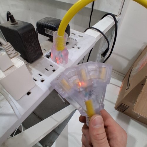 UNBRANDED 100FT SJTW CONTRACTOR EXTENSION CORD WITH LIGHTED ENDS, 12AWG - YELLOW image 2