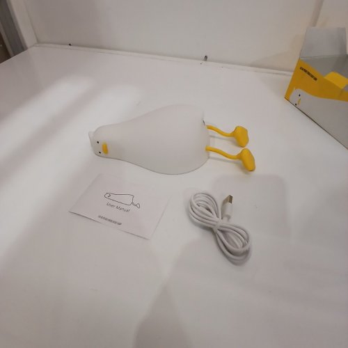 MUID BENSON LIE IN PEACE RECHARGEABLE LED SQUISHY LYING FLAT DUCK SLEEP NIGHT LIGHT/LAMP - WHITE/YELLOW image 2