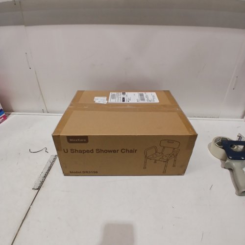 MAXKARE SHOWER CHAIR WITH U-SHAPE GROOVE CUTOUT FOR PRIVATE CLEANING SHOWER STOOL - 300LB CAP - WHITE (MODEL: DR3156) image 2