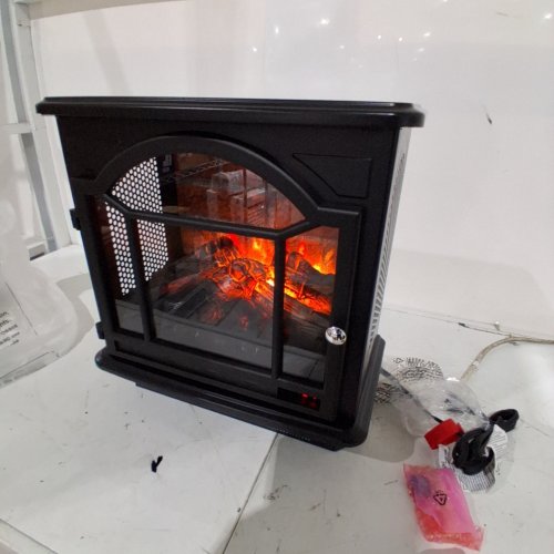 KOFOHON PORTABLE FREESTANDING INFRARED ELECTRIC FIREPLACE WITH 4 TYPES OF 3D REALISTIC FLAME & ADJUSTABLE TEMPERATURE - 17.5" X 21.5" X 10" - BLACK (MODEL: S18P1-01) image 2