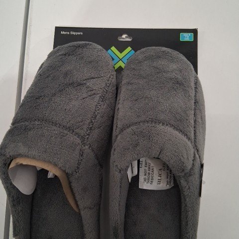 MEN'S ROXONI COMFORT WINTER HOUSE SLIPPERS - SMALL 7-8 - GRAY image 2