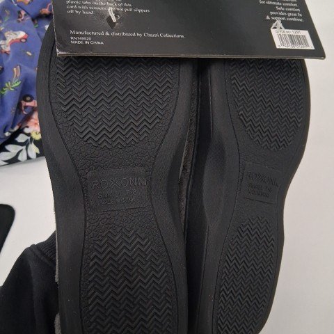 MEN'S ROXONI COMFORT WINTER HOUSE SLIPPERS - SMALL 7-8 - GRAY image 4