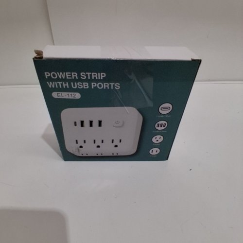 SURGE PROTECTOR POWER STRIP WITH USB PORTS - 3 USB-A PORTS, 1 USB-C PORT, 6 AC OUTLETS - WHITE (MODEL: EL-112) image 4