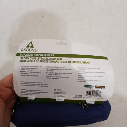 ASCEND ULTRALIGHT AIR SLEEPING PAD - REGULAR - 72" X 23" X 2.5" - BLUE image 4
