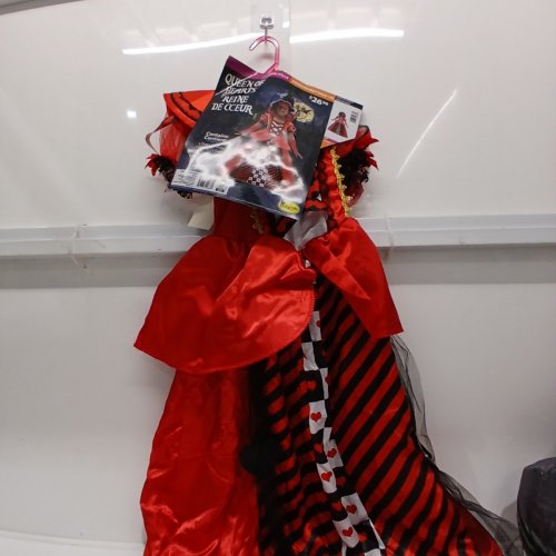 4PC GIRLS PARTYHOLIC QUEEN OF HEARTS COSTUME - MEDIUM 8-10 - RED AND BLACK (ITEM: 70097M) image 2