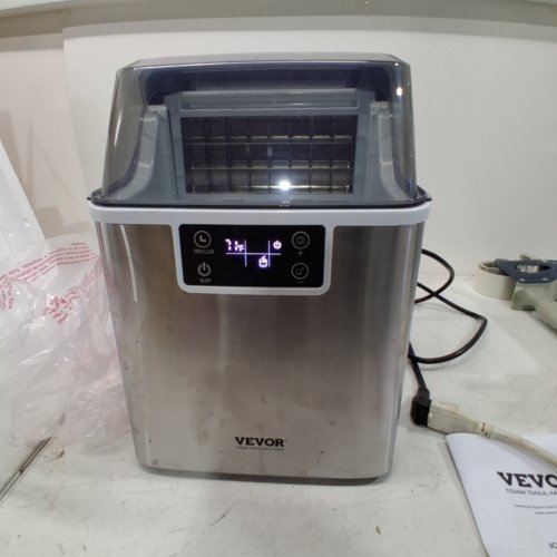 COUNTERTOP ICE MAKER WITH ICE SCOOP AND BASKET - 24 CUBES - 45LBS - SILVER (MODEL: HZB-20AF/S) image 2