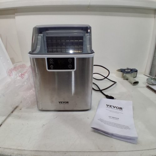 COUNTERTOP ICE MAKER WITH ICE SCOOP AND BASKET - 24 CUBES - 45LBS - SILVER (MODEL: HZB-20AF/S) image 3