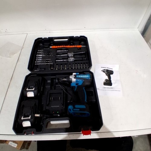 P-KOYEBOLT CORDLESS HIGH TORQUE IMPACT WRENCH KIT WITH 2 BATTERIES- 21 V, 2300 RPM - TEAL AND BLACK image 3