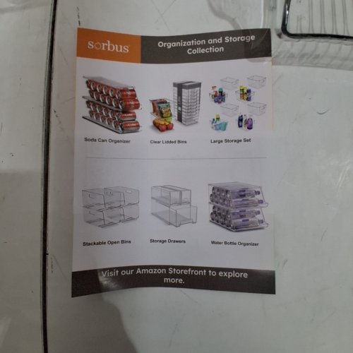 4PC SORBUS FRIDGE AND FREEZER ORGANIZER BINS SET - TRANSPARENT image 2