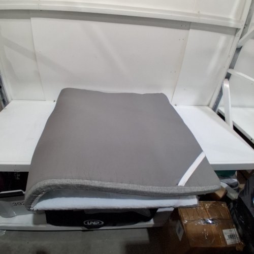 2" MEMORY FOAM MATTRESS TOPPER WITH COVER - 6FT X 39" - WHITE / BLUE image 4