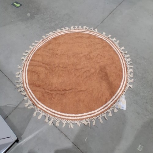 SAFAVIEH EASY CARE COLLECTION ROUND AREA RUG - 5FT - RUST / IVORY (MODEL: ECR201P-5R) image 2