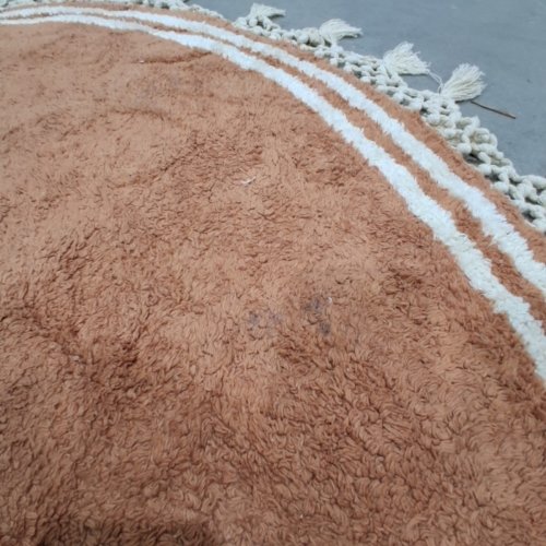 SAFAVIEH EASY CARE COLLECTION ROUND AREA RUG - 5FT - RUST / IVORY (MODEL: ECR201P-5R) image 5