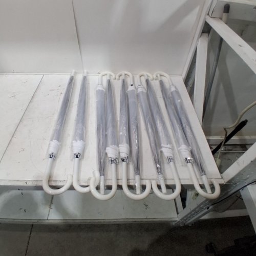 10PK J-HOOK UMBRELLA - WEDDING STYLE - 31.5" - CLEAR / BLACK image 2