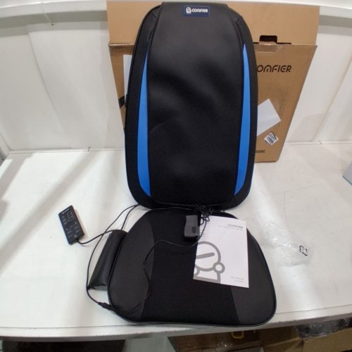 COMFIER SHIATSU BACK MASSAGER CHAIR PAD WITH HEAT & VIBRATION - BLACK/BLUE (MODEL: CF-2606MC) image 3