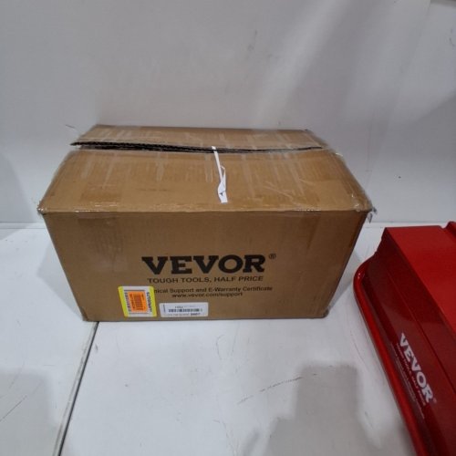 VEVOR METAL PORTABLE FOLDING TOOL BOX ORGANIZER WITH HANDLE & LOCK HOLE - 14" X 17" - 3-TIER 5 - RED image 5