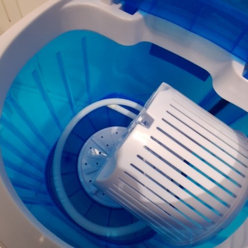 COSTWAY PORTABLE MINI WASHING MACHINE - 5.5LBS CAP - 110V - BLUE/WHITE (MODEL: FP10964US-BL/FP10964US XPB25-848B) image 4