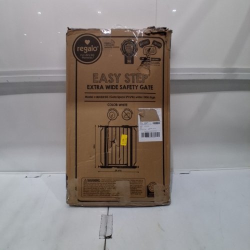REGALO EASY STEP EXTRA WIDE BABY GATE - 30" X 29"-49" - WHITE (MODEL: 1164 EW DS) image 3