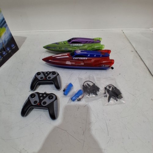 4PC DEERC RC BOATS WITH LED LIGHTS - GREEN/RED (MODEL: DE1220 image 2