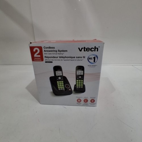 VTECH DECT 6.0 2-HANDSET CORDLESS HOME PHONE SYSTEM WITH DIGITAL ANSWERING MACHINE & BACKLIT KEYPAD & DISPLAY - BLACK (MODEL: CS6124-21) image 3