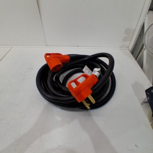 HEAVY DUTY 4-PRONG ELECTRICAL POWER EXTENSION CORD - 125V/250V - 50AMP - 25FT - BLACK/ORANGE (MODEL: XN1450P-A+XN1450R-A) image 4