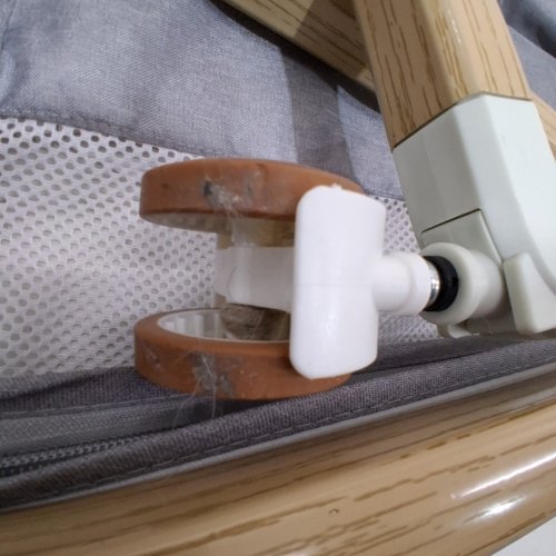 JESTONTEN BABY BASSINET BEDSIDE SLEEPER ADJUSTABLE HEIGHT WITH STORAGE BASKET - 36" X 21" X 13" - WOOD BROWN/GREY (MODEL: QQ001) image 3
