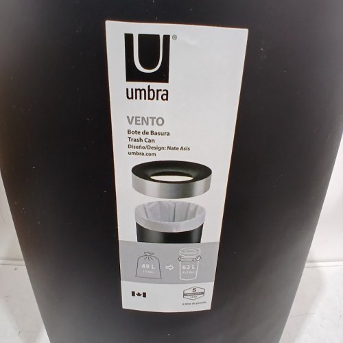 UMBRA VENTO OPEN TOP TRASH CAN - 30" - 16.5 GAL/62L - BLACK (MODEL: 1013048-047-REM) image 3