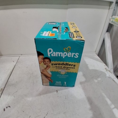 160PK PAMPERS SWADDLERS BEST DRYNESS DISPOSABLE DIAPERS - SIZE 1 (8-14LB) image 2